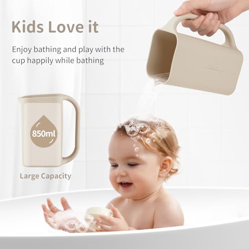 Image of Baby Bath Rinse Cup 100% Food Grade Silicone Wash Rinser Cup For Kids (Shifting Sand)