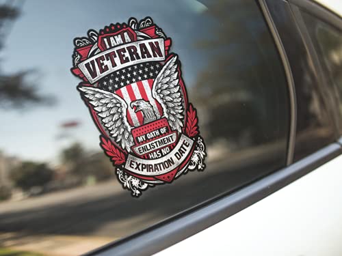 I Am A Veteran My Oath of Enlistment Has No Expiration Date - Patriotic Military Decal - 7 Inch Weatherproof Vinyl Sticker for Cars, Trucks, Motorcycles & Laptops (10-Pack) by Skull Society - Used condition - Image 2