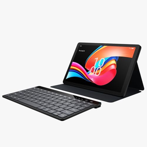 TCL Tablet, TAB 10 GEN2 10.36 Inch 2K NXTVISION Display, 6000mAh Larger Battery, 64GB Storage, 4GB RAM, 4G +WiFi Android Tab, Eye Care Modes, Dark Gray + Flip Case + Keyboard 12 Month Warrenty