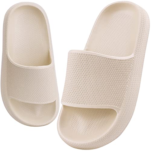 WYSFLY Kids Sliders Boys Girls House Slippers Non-slip Summer Beach Pool Slide Sandals Beige 11 UK Child