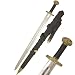Medieval Warrior 9th Century Full Tang Viking Sword w/Wooden Scabbard and Brass Trimmings - Fully Functional Battle Ready Razor Sharp