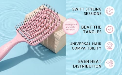 Image of Detangling Hair Brush for Women & Men- Anti Hair Fall Comb for Curly, Wavy & Straight Hair | Hair Straightening Brush, Wet & Dry Styling Brush | Scalp Massager, Frizz Control & Tangle (Baby Pink)