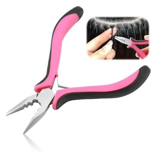Pince à Extensions de Cheveux à 3 Trous, Rose, Pince Mini Professionnelle pour Extensions de Cheveux en Acier Inoxydable Antirouille, Outil Multifonction pour Application et Retrait des Extensions