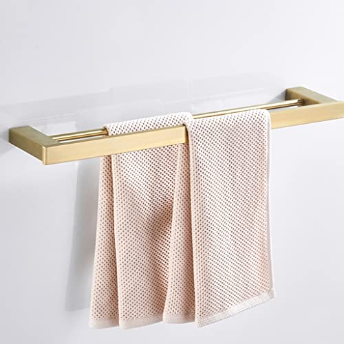 Juego de toalleros, accesorios de baño de acero inoxidable dorado cepillado, incluye escobilla de inodoro, soporte para papel, gancho para bata, jabonera, montado en la pared
