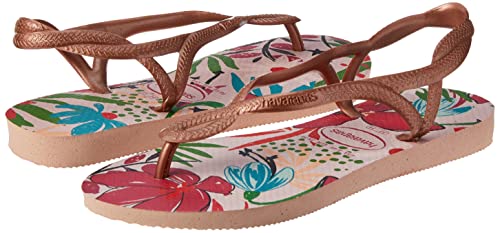 Rasteira Luna Print, Havaianas, Feminino, Rosa Ballet/ Dourado Blush, 39/40