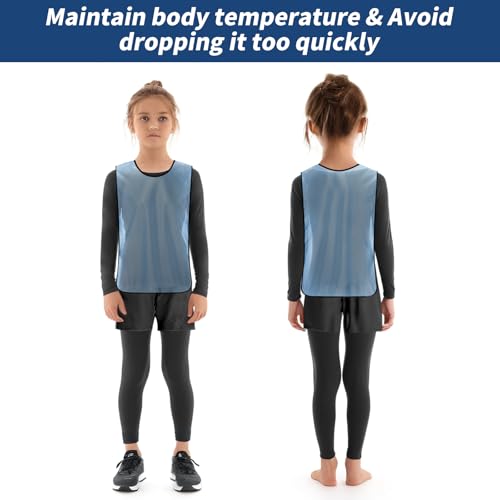 Qyibleri Base Layer Kids - Long Sleeve Top & Leggings Compression Set Thermals for Kids, Athletic Skins for Boys, Thermal Base Layer Set is Best Gift for Football Basketball Sport Ski, Black, 32 - Image 3