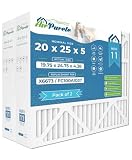 AirPurete 20x25x5 MERV 11 Air Filter, Replacement for Lennox X6673, Honeywell FC100A1037, Pleated HVAC AC Furnace Filters for Home (Actual Size: 19.75 x 24.75 x 4.38) | 2-Pack