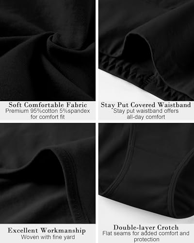 Image of CULAYII Tummy Control Underwear for Women High Waisted Panties Full Coverage Cotton Postpartum Briefs Stretch Ladies Undies