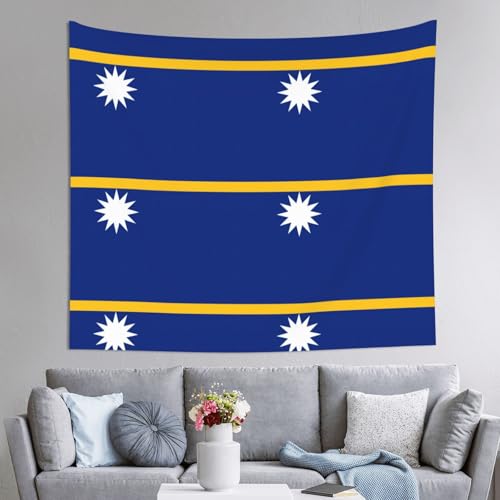 Tapiz grande con estampado de la bandera de Nauru, textil de pared de 152 x 130 cm