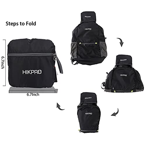 Hikpro Unisex Ultralight Handy Packable Backpack, Black, 6.5 Oz #TOP2