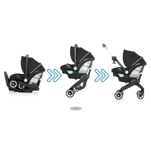 Evenflo Gold Shyft DualRide Infant Car Seat Stroller Combo with Carryall Storage, Extended Canopy, & Green & Gentle - Jasper Black by Evenflo - Image 5