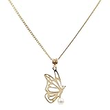 🔸 Design & style : pendentif en or 18 carats, minimaliste, inspiré par design papillon ajouré avec perle, finesse artisanale – avec perle. Poids : 0.94 gr – finition soignée et brillance durable.