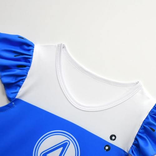 Girls Cartoon Dress Summer Casual Dresses Kids Ruffle Sleeve Playwear Outfit4