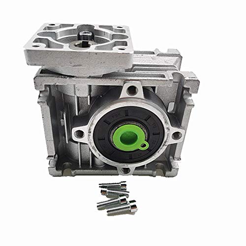 DGPOAD Reductor de Tornillo sin Fin 5: 1 a 80: 1 Reductor de Velocidad de Caja de Engranajes sinfn RV030 con Adaptador de Manguito de Eje para relacin de Eje 5 de 8 mm