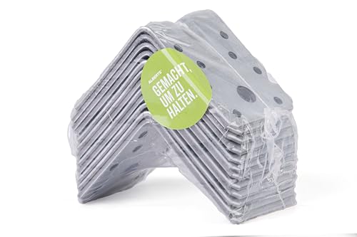 Alberts 330330 Escuadra reforzada con nervio, Galvanizado Sendzimir, 70 x 70 x 55 mm, Juego de 12