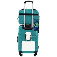 Wrangler Smart Luggage Set with Cup Holder and USB Port, Teal, 2 Piece