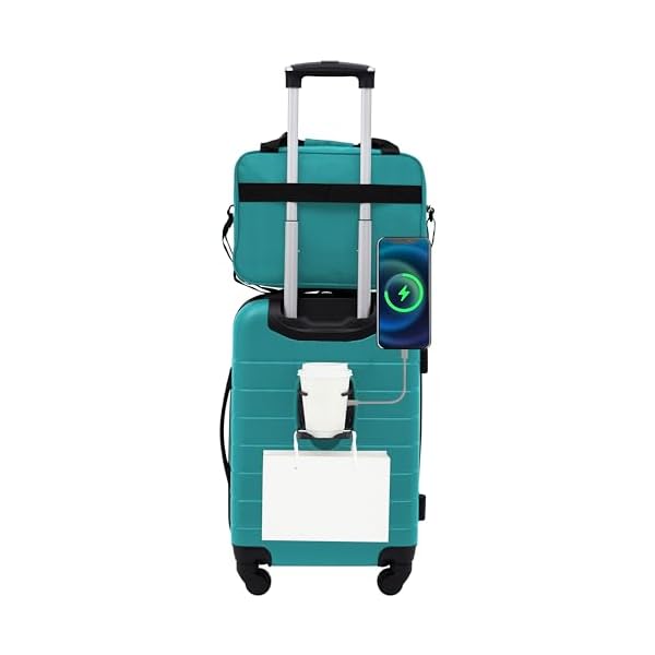 Wrangler Smart Spinner Hardside Luggage, 2 Piece Set, Teal