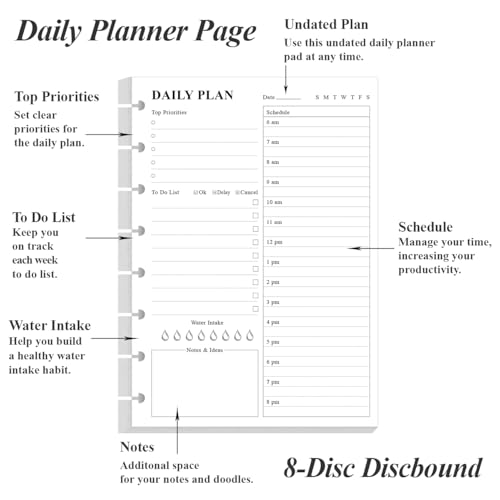 Planificateur 300 feuilles pour bloc-notes à disques et recharge format junior - 2