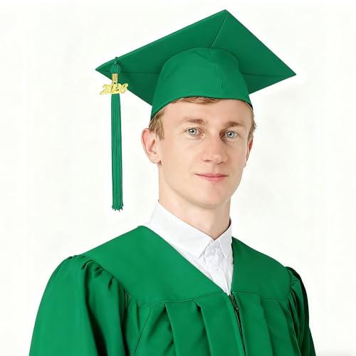 Image of 10 Pieces 2026 Graduation Tassels Bulk with Gold Year Charms for Graduation Cap Accessories (Emerald Green)