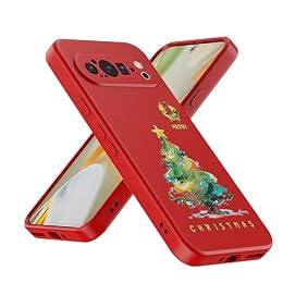 ELESNOW Christmas Phone Case for Google Pixel 9 Pro, Cute Art Design of Christmas Tree, Lightweight and Soft, Shockproof Protection for Google Pixel 9 Pro (Red)