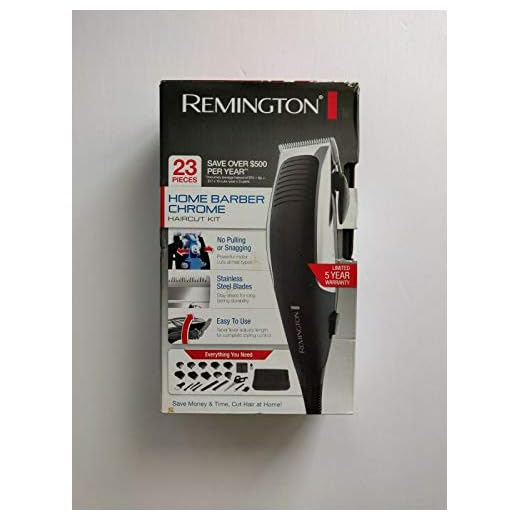 Remington Remington 23-piece home barber chrome haircut kit, hair clippers, black/grey, hc1085