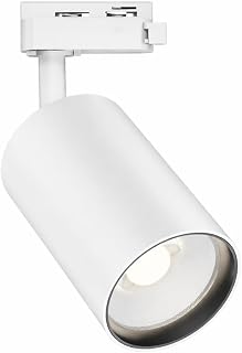 Braytron LED Schienenstrahler 30W für 1-Phasen Schienensystem, dreh- und schwenkbar, 3CCT 3000K 4000K 6500K, LED Track Light Aluminium Deckenstrahler für Büro, Shop, Küche (Weiß, 30, Watt)