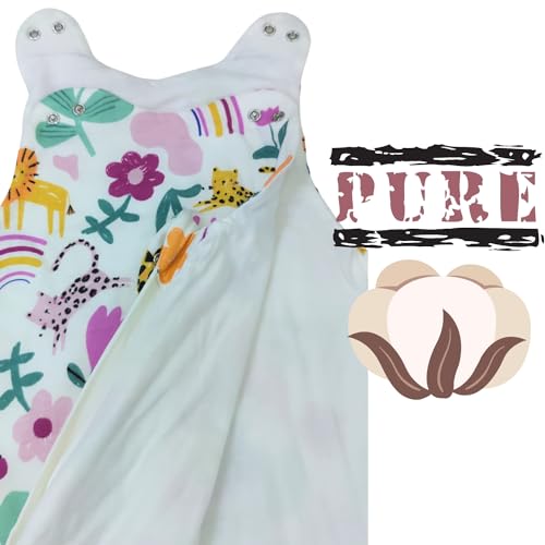 Image of Pure Cotton Baby Sleeping Sack Bag, Baby Sleeping Pod, Inverted Zipper, Snap Buttons, Inner Padding Filling