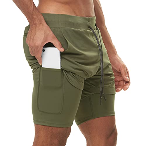Short de course 2 en 1 homme avec cuissard de compression noir