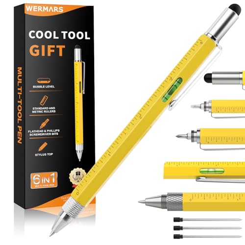 Fathers Day Mens Gift-6 in 1 Multitool Pen, Birthday Gifts for Men, Fathers Day Dad Gifts for Him Adults Husband, Boyfriend, Grandpa,Christmas Gadgets Gift from Daughter Son Kids