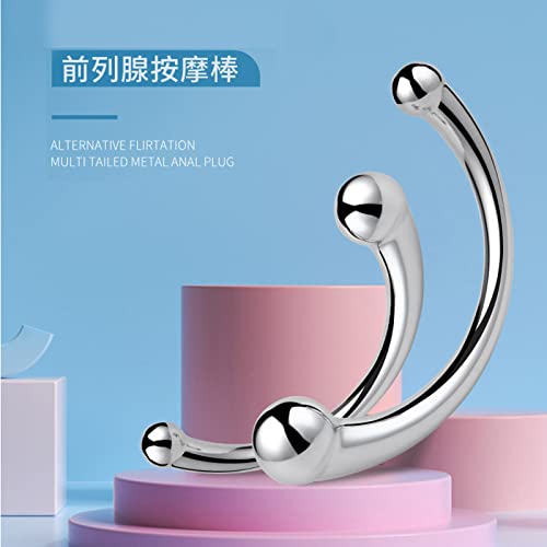 [ForstST] 両頭アナルプラグ Gスポット刺激 アナル拡張 前立腺刺激 ダブルピーズ 金属製 男女兼用 - 画像2
