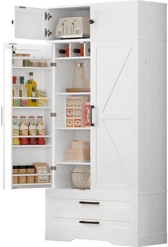 Amazon.com: IRONCK Farmhouse Kitchen Pantry Cabinet, 72