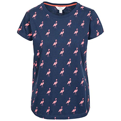 Trespass - Camiseta de Manga Corta con Estampado Carolyn para Chica Mujer (S) (Flamenco Marino)