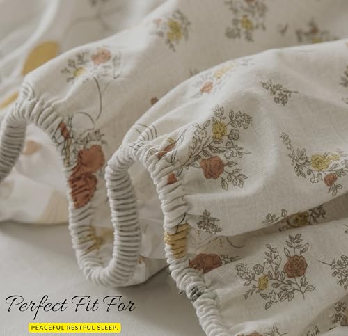 Image of BSB HOME 240 TC Cotton Feel Fitted Bedsheet for Double Bed, All-Round Elastic Deep Pocket, Soft Breathable Wrinkle Resistant & Skin Friendly Bed Sheet, Easy Care, 72 x 72 + 10 Inches - Muted Amber