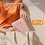 Auxmir Podróżne lusterko do makijażu z 58 diodami LED, 3-kolorowe lusterko z regulowanym czujnikiem dotykowym przyciemniania, przenośne obrotowe ze stojakiem