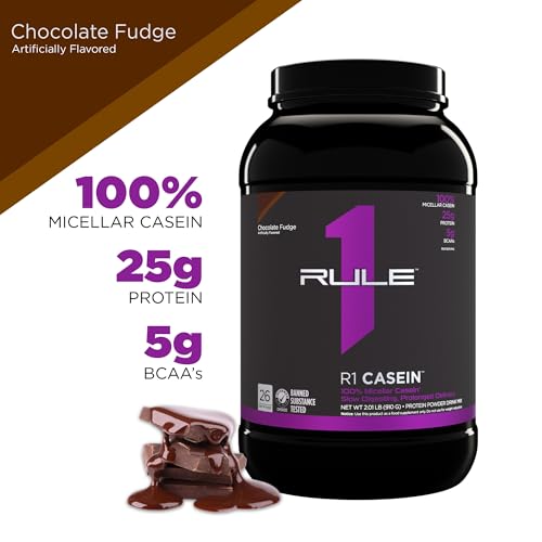 Rule 1 R1 Casein, Chocolate Fudge - 1.95 Pounds - 25g of Slow-Release Protein - 26 Servings - Thumbnail 2