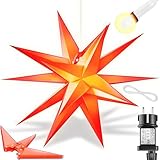 KESSER® 100cm Leuchtstern 3D, LED Weihnachtsstern mit Timer für innen und...