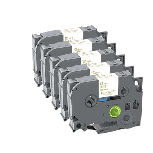 2/5/10PK TZe-R234 TZe-R231 RN34 RW34 PTH110 ���x�����[�J�[�e�[�v 12 �~�����[�g���T�e�����{�� PTD210 �v�����^�p(5PK Gold on White)