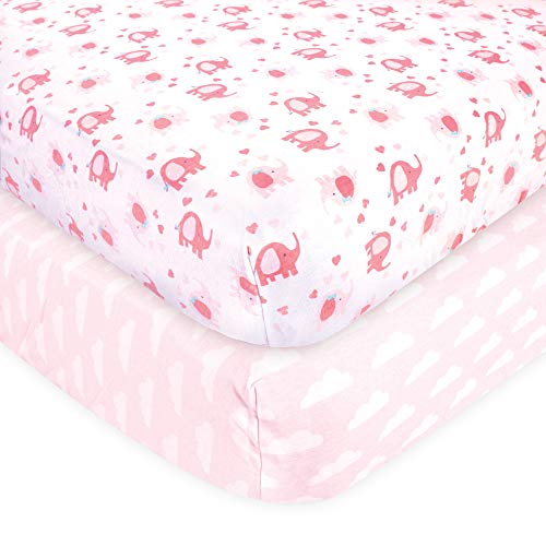 Drap-housse de berceau extensible motif éléphant avec maintien élastique - 2