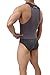 TESOON Men's Sport Mesh Leotard Wrestling Singlet JumpSuit BodySuit, Grey, Large