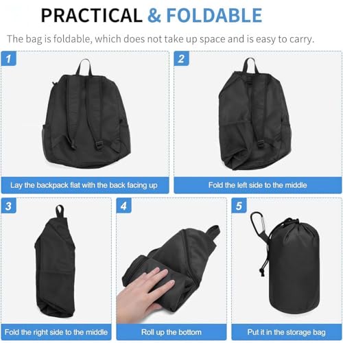 Mochila Deportiva Plegable Ligera Azul miniatura 5