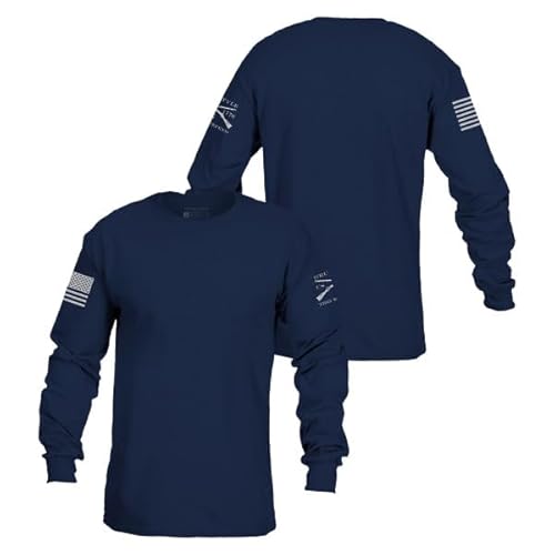 Grunt Style Basic Long Sleeve Men's T-Shirt (Navy, X-Large