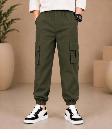 Image of TAGAS Boys Side Pocket Cargo Pant|| CargoPants|| Regular Slim Pant for Kids ||Relaxed Trouser ||Joggers Pant for Men ||Boy Loose Comfortable Cargos|