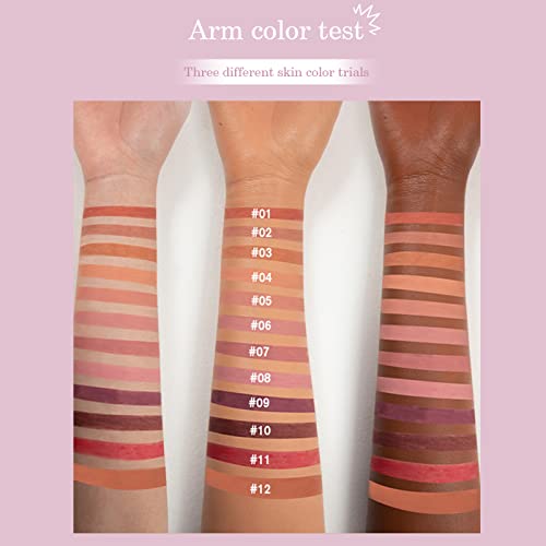 Domality 12 Colors Lip Liner Pencil Set With 3 Pencil Sharpeners, 12Pcs High Pigmented And Creamy Color Slim Lip Liner Pens, Smudge Proof & Waterproof Formula With Long Lasting All Day #TOP5