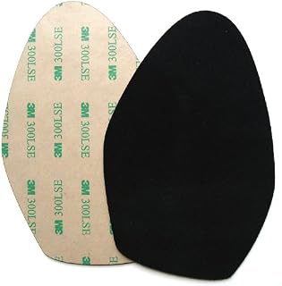 Stick-on suede soles for high-heeled shoes, with industrial-strength adhesive backing. Resole old dance