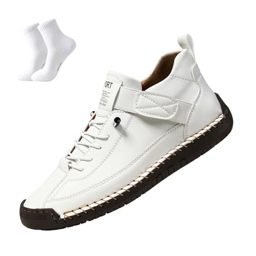 Beelovy Shoes for Men (13 Color), EaseStep Leather Sneakers – Soft Comfort & Orthopedic Support, Slip On Walking Loafers