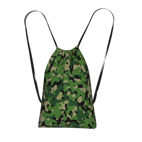 Lbacwy Fashion Camo Pattern Drawstring Backpack Storage Bag Sports Sackpack for Women Men Gym Yoga Travel