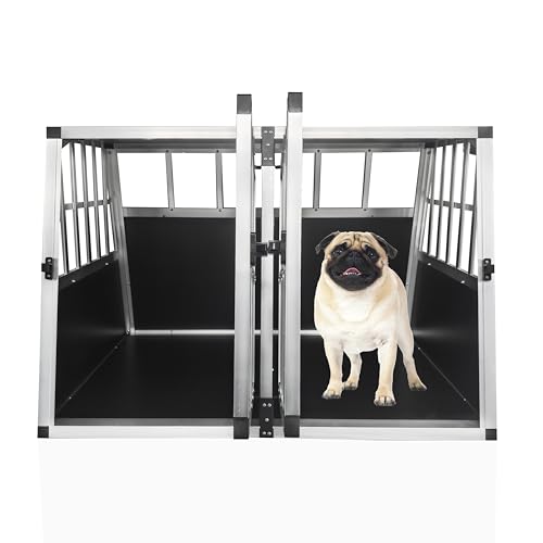 Aluminium Car Dog Crate Travel Cage with Removable Divider 1