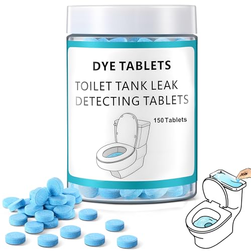 Demissle 150 Pcs Toilet Leak Detection Tablets, Blue Dye Tablets with Storage Bottle, Detect Silent Tank Leaks, Water Tracer Dye for Bathroom Toilets Detection
