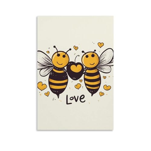 Toile pour décoration de bureau moderne motif abeille et miel