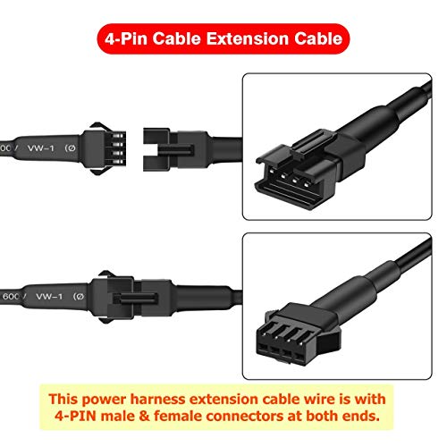 Suzco 4Pcs 36"/90Cm 4-Pin Rgb Motorcycle Cars Led Strip Light Kit Underglow Under Glow Wire Cable Extension Kit, Multi-Color Atmosphere Light Power Extenders For Motorcycle Auto Atv Truck #TOP4